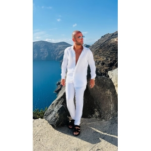 מכופתרת פשתן טוסקנה