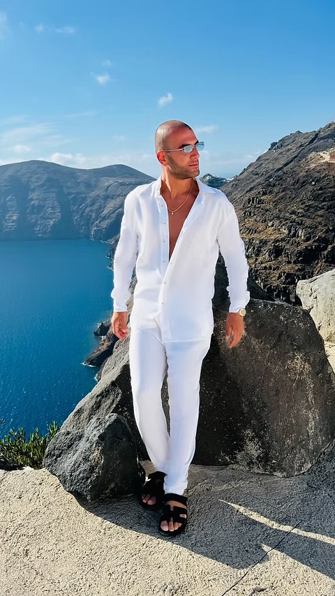 מכופתרת פשתן טוסקנה