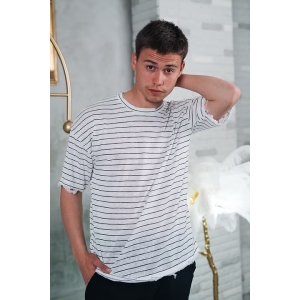 טי שירט פשתן קנזס פסים