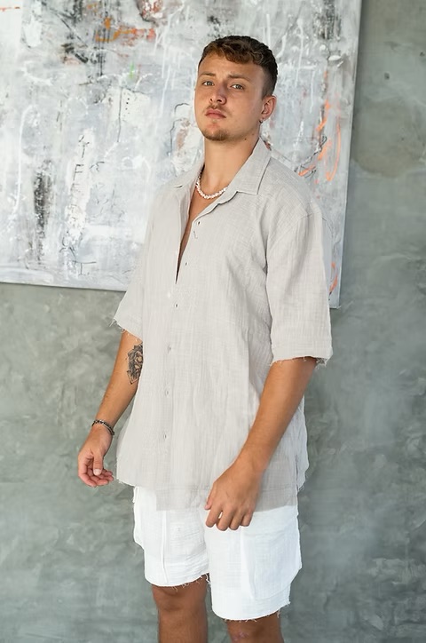 מכופתרת פשתן פלאיה – תמונה 5