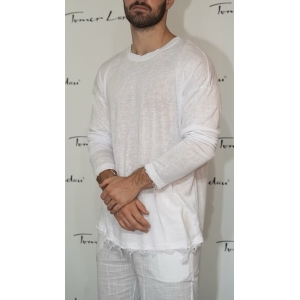 טי שירט פשתן קנזס ארוכה